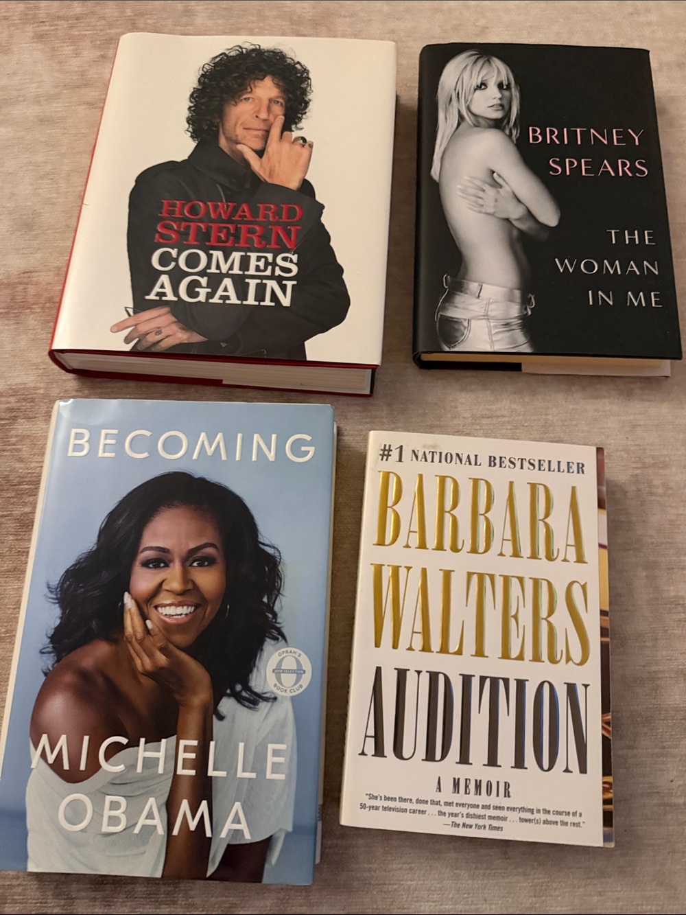 Bundle of Memoirs (4) Howard Stern, Britney Spears, Michelle Obama, Barb Walters